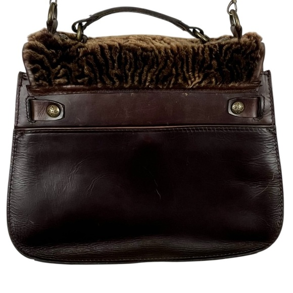 Patricia Nash Lanza Sherpa Hand-Crafted Chocolate Brown Italian Leather Purse - Picture 2 of 15